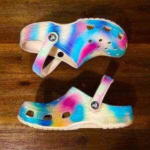 Crocs Classic Solarized Rainbow Pastel Clog - Size 5M / 7W Slides Sandals DEAL